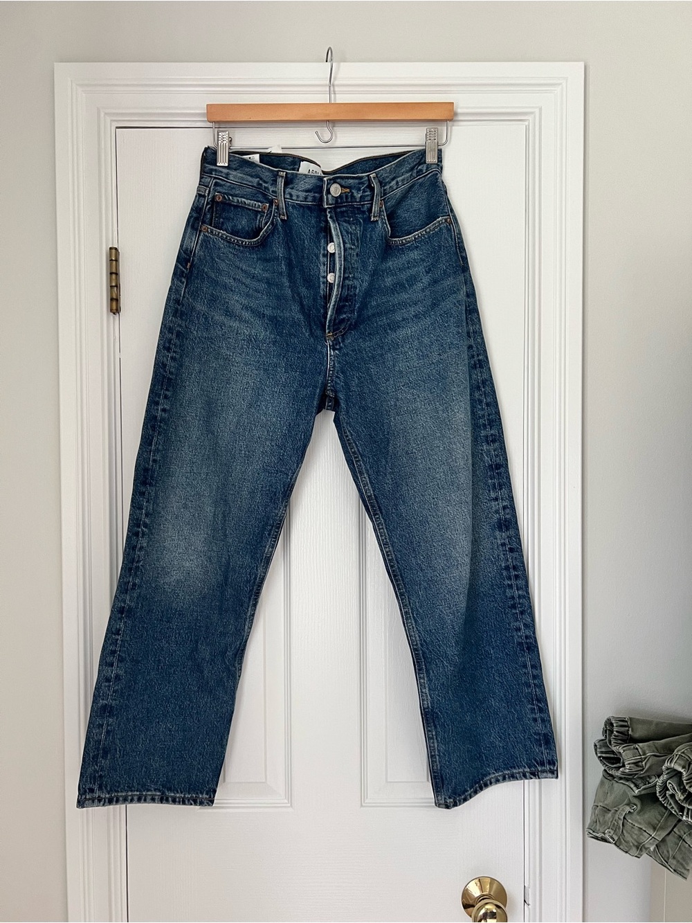 Agolde Women’s Dark Blue Straight Jeans
